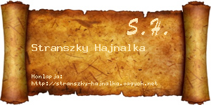 Stranszky Hajnalka névjegykártya
