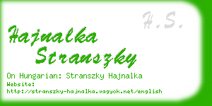 hajnalka stranszky business card